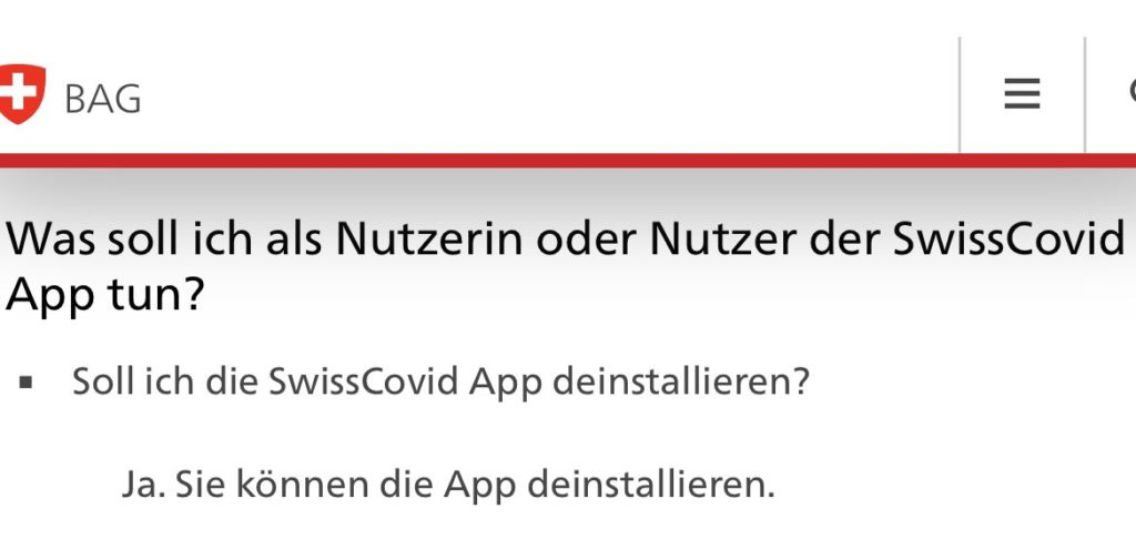 Die Schweizer Corona-App - Abgeschaltet