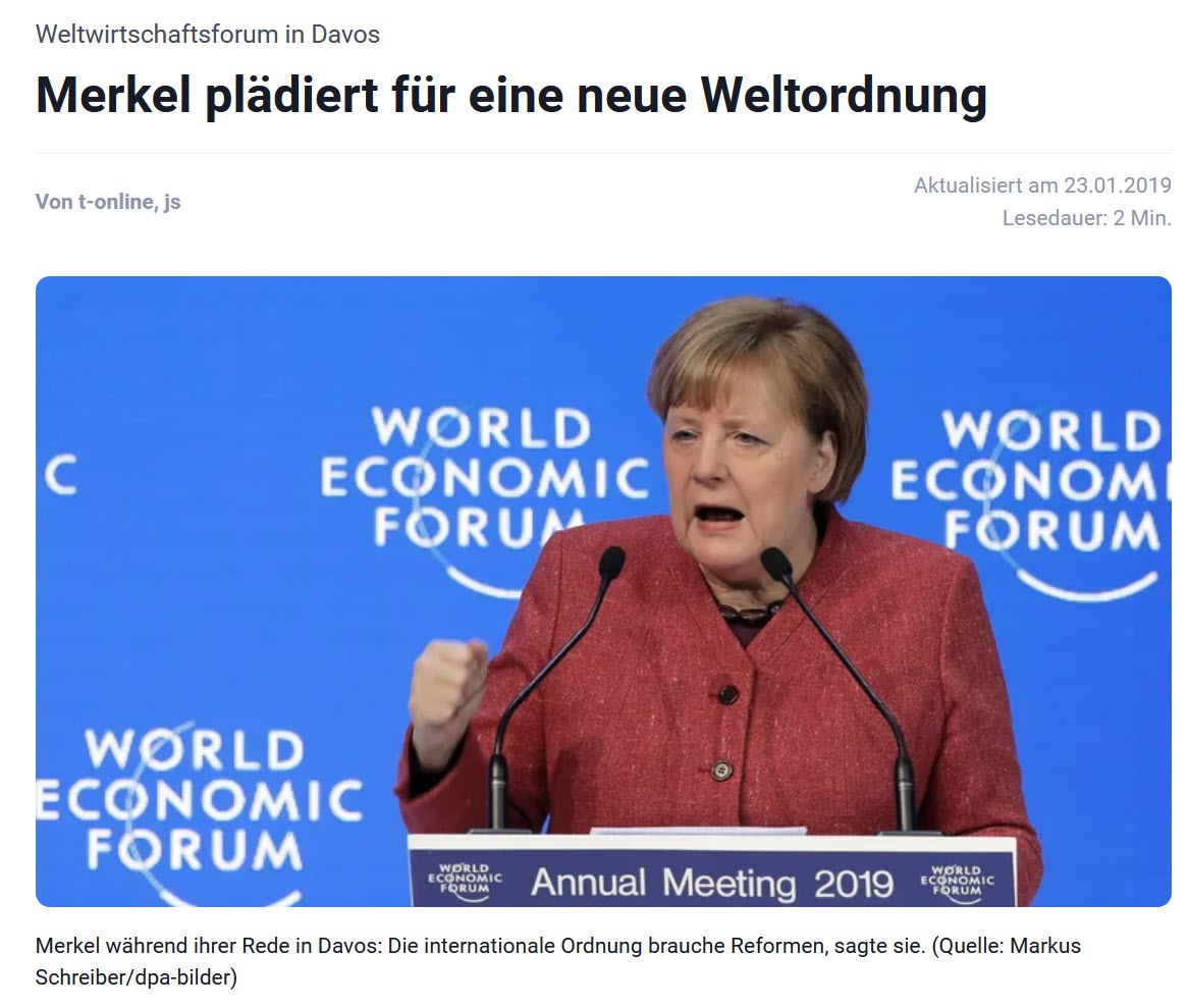 Merkel 2019: Es geht um die neue Weltordnung