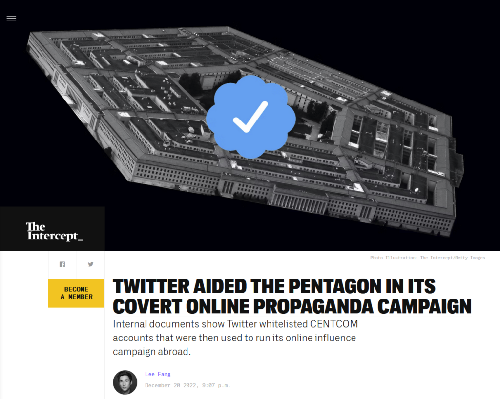THE TWITTER FILES Teil 8 – Wie Twitter im Stillen die verdeckte Online-PsyOp-Kampagne des Pentagons unterstützte