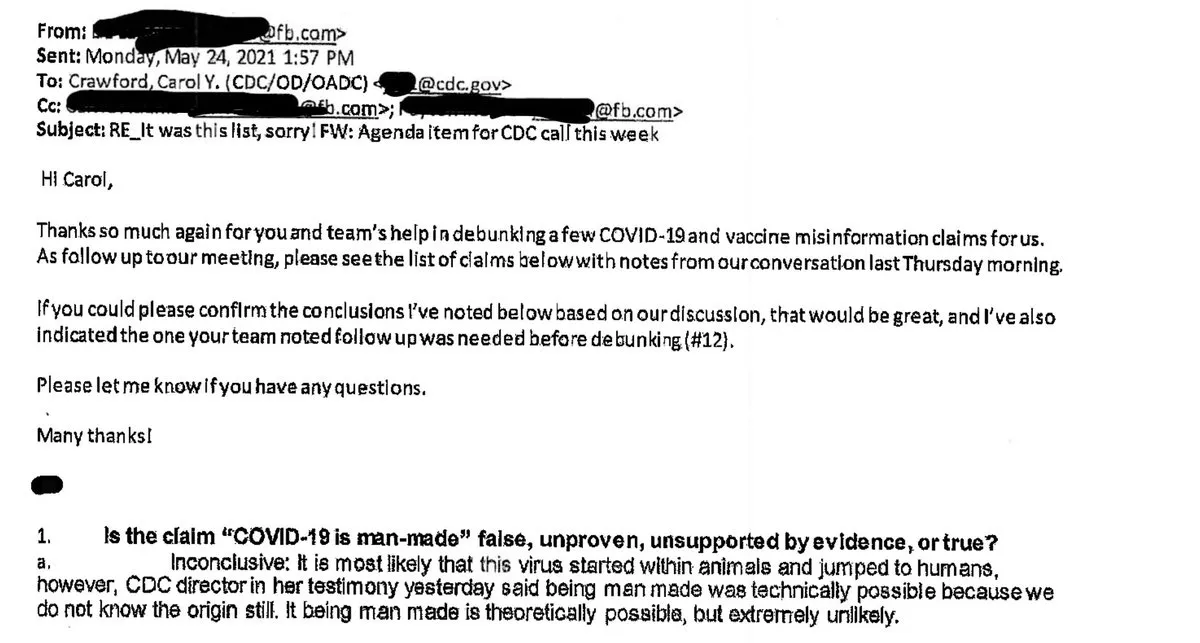 THE FACEBOOK FILES - Das CDC, die Sprachpolizei gegen COVID-"Fehlinformationen"