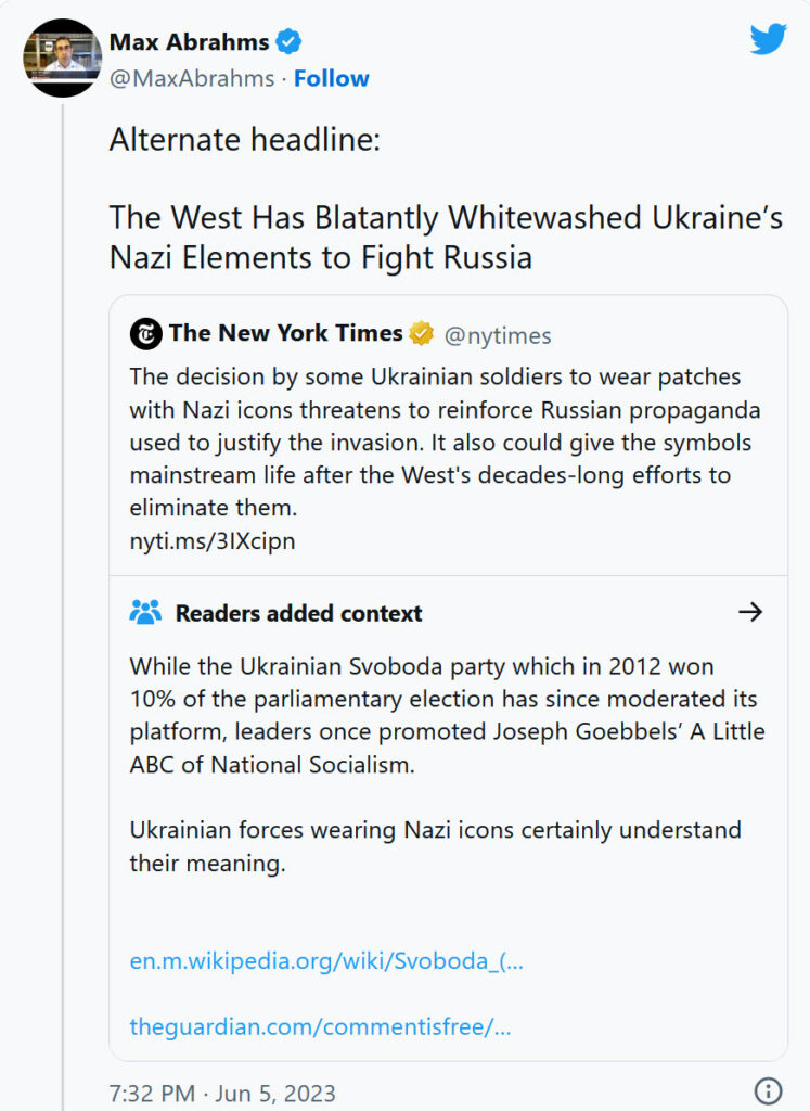 Journalisten fordern ukrainische Soldaten auf, ihre Nazi-Abzeichen zu verstecken, gibt die NewYork Times zu
