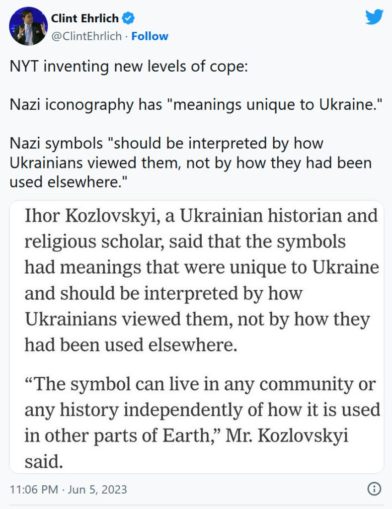 Journalisten fordern ukrainische Soldaten auf, ihre Nazi-Abzeichen zu verstecken, gibt die NewYork Times zu